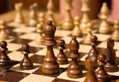 Close up of a chess board